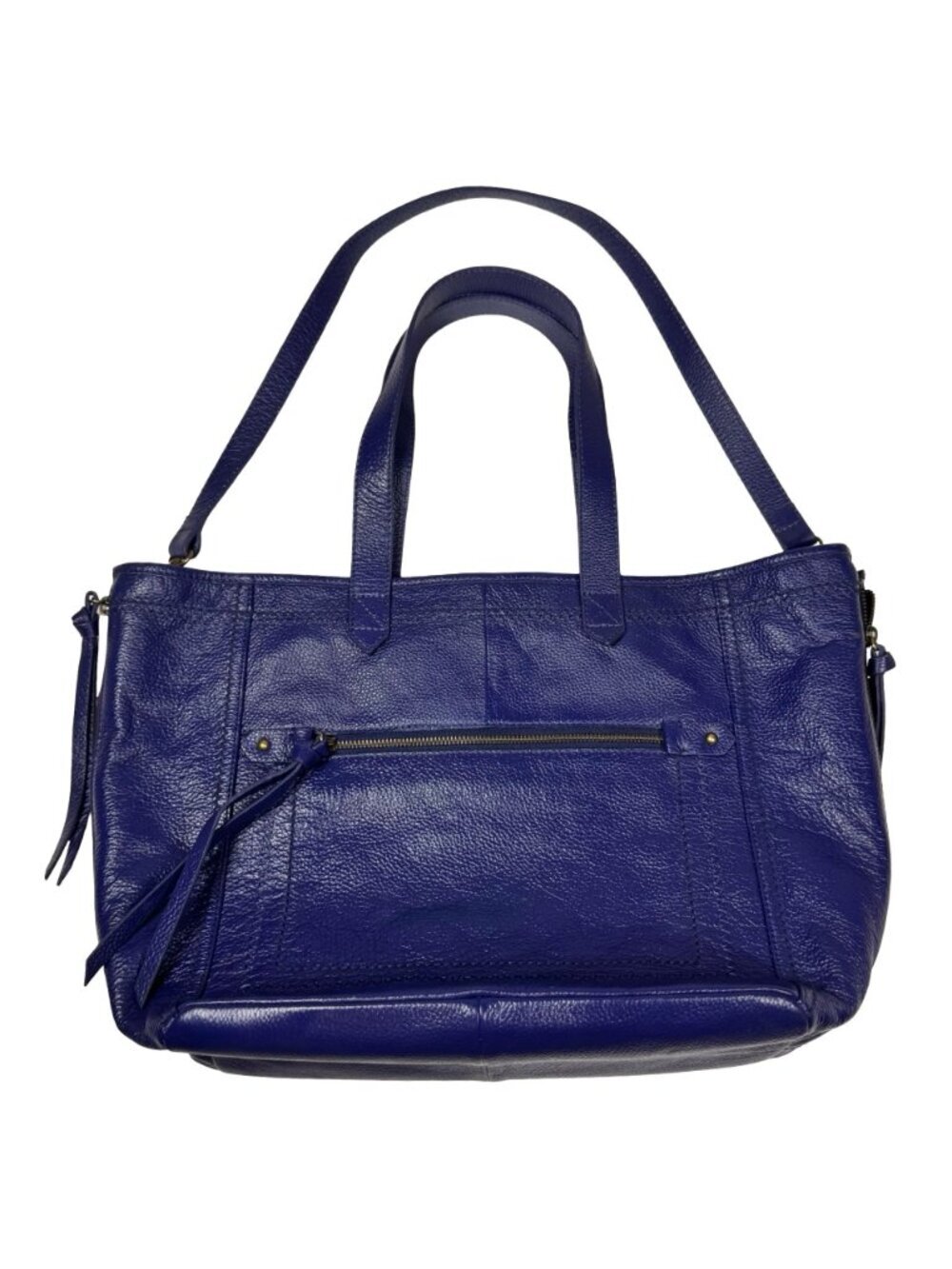 Isabella Fiore Pebbled Leather Tote Bag Large Tassels Shoulder Strap - Picture 6 of 16